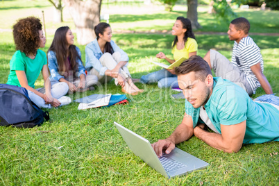 Students studying at campus