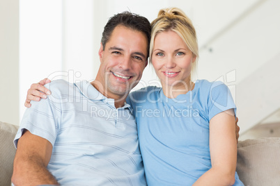 Portrait of a loving couple in living room