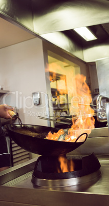 Closeup shot of food being prepared