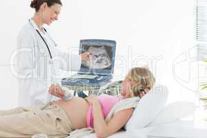 Doctor performing ultrasound