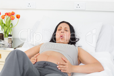 Pregnant woman suffering from labor pains