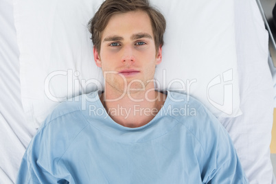 Patient lying in hospital bed