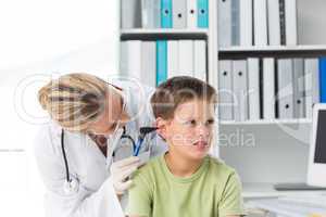 Boy being examined by pediatrician