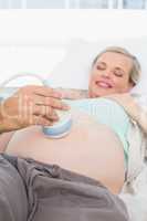 Pregnant woman having an ultrasound scan