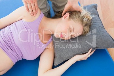 Pregnant woman having a relaxing massage