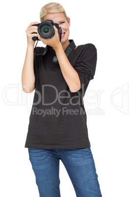 Portrait of a beautiful female photographer