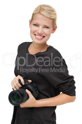 Portrait of a beautiful female photographer