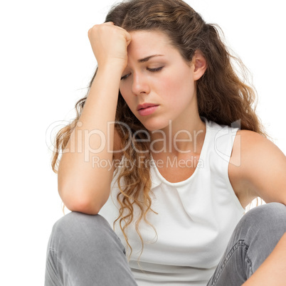 Close-up of a sad young woman