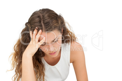 Close-up of a sad young woman