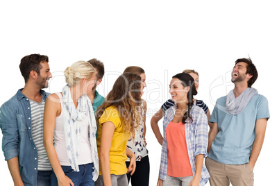 Group of casually dressed happy young people