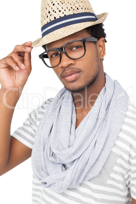 Portrait of a cool young man wearing hat