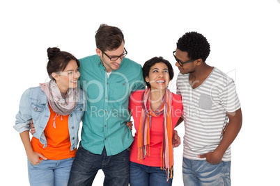 Portrait of four happy young friends