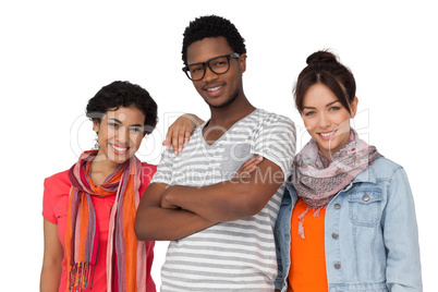 Portrait of three cool young friends