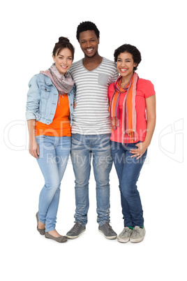 Full length portrait of three cool young friends