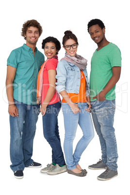 Portrait of four happy young friends