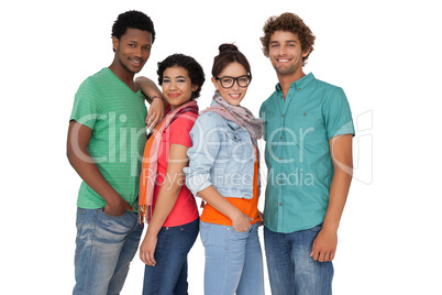 Portrait of four happy young friends