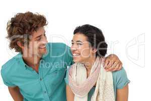 Portrait of a cheerful casual young couple