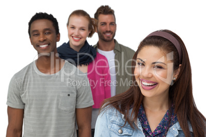 Portrait of four happy young friends