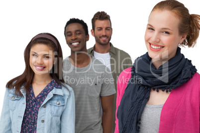 Portrait of four happy young friends