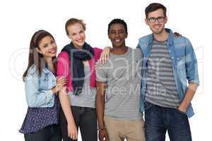 Portrait of four happy young friends