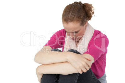 Close-up of a sad young woman