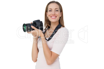 Portrait of a beautiful female photographer