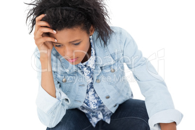 Close-up of a sad young woman