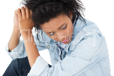 Close-up of a sad young woman