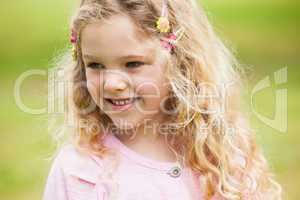 Close-up of a smiling girl at park