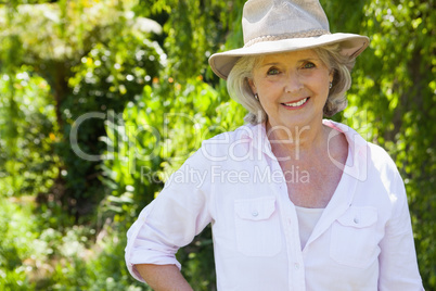 Smiling mature woman at the park
