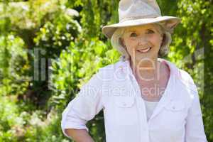 Smiling mature woman at the park