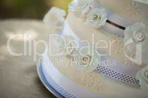 Detail shot of a wedding cake