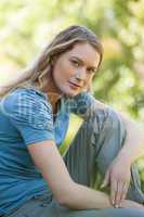 Portrait of a beautiful relaxed woman at park