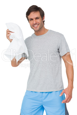 Portrait of a fit young man with towel