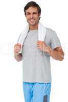 Portrait of a fit young man with towel