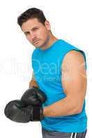 Portrait of a serious male boxer