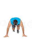 Determined young man doing push ups