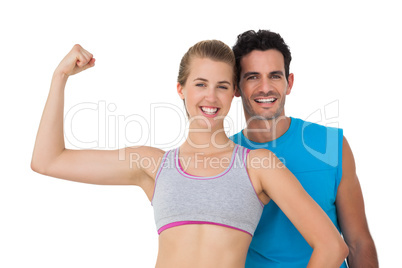 Portrait of a happy sporty young couple