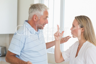 Angry couple having an argument