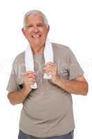 Portrait of a senior man with towel