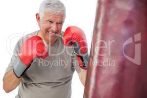 Portrait of a determined senior boxer