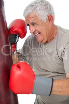 Portrait of a determined senior boxer