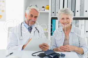 Female senior patient visiting doctor