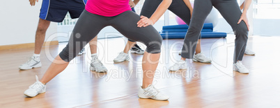 Low section of people doing power fitness exercise