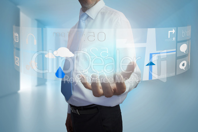 Businessman presenting interface