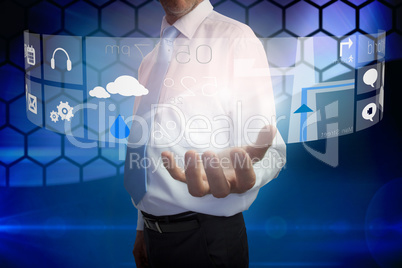 Businessman presenting interface