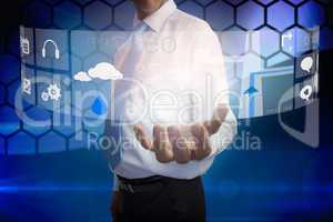 Businessman presenting interface