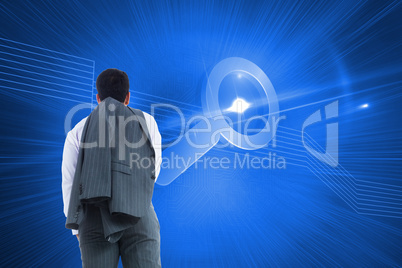 Composite image of businessman standing