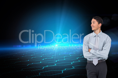 Composite image of smiling asian businessman