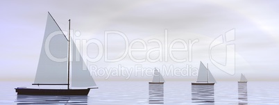 sailing boats - 3d render